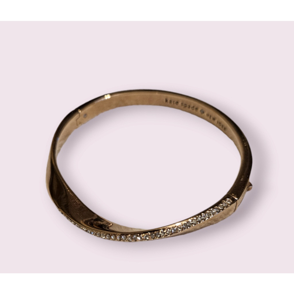 Kate Spade New York Gold Tone Twisted Bangle Crystals Bracelet - Picture 5 of 11
